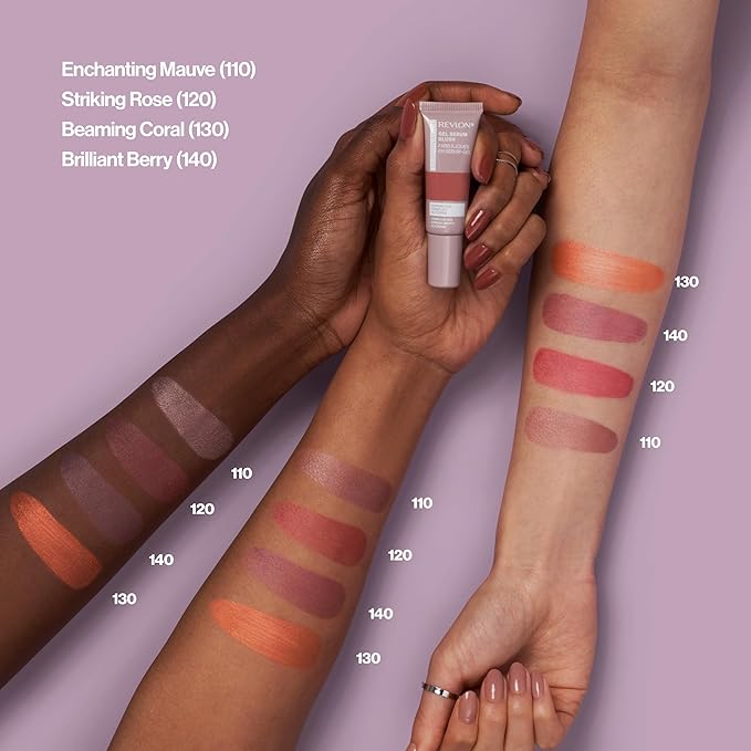Revlon Illuminance Gel Serum Blush, Visibly Plump Cheeks, Dewy Finish and Hydrates All Day, 120 Striking Rose, 0.37 fl oz.
