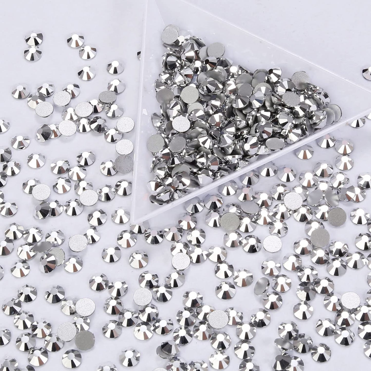 1440Pcs Silver Crystal Rhinestones,Glass Flatback Rhinestones Gemstones for Nail Face Makeup Art Crafts Clothes Decoration -(SS20,4.8mm,Silver)