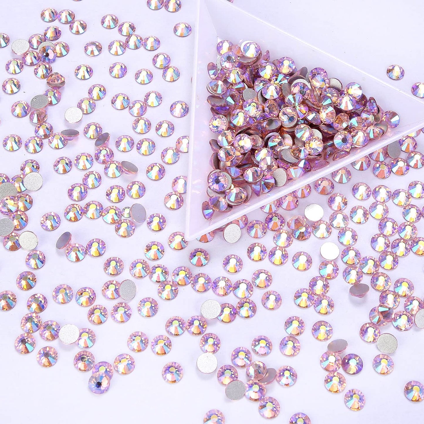 1440Pcs Pink AB Crystal Rhinestones,Glass Flatback Rhinestones Gemstones Small for Nail Face Makeup Art Crafts Clothes Decoration -(SS4,1.6mm,Pink AB)