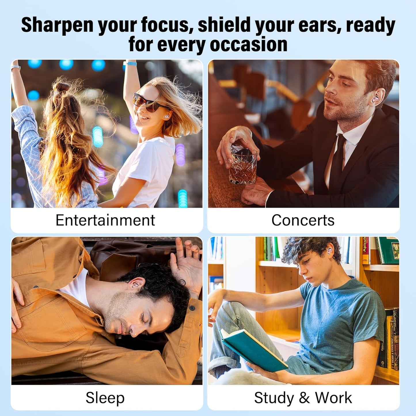 Adjustable Ear Plugs for Sleeping – 2-Level Noise Cancelling (17–35dB), Reusable Silicone Earplugs for Sleeping, Snoring, Travel, Office, and Side Sleepers with 6 Pairs of Tips & Magnetic Carry Case