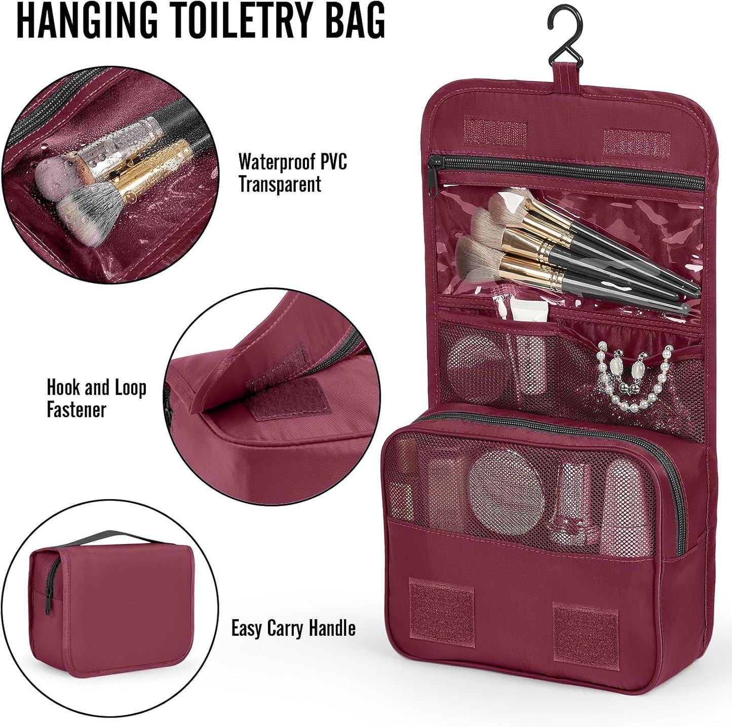 Veken 10 Set Packing Cubes for Travel Essential, Suitcase Organizer Bags in 4 Sizes, Carry-On Luggage Accessories with Large Laundry & Hanging Toiletry Bag, Must-Have for Airplane, Road Trip & Camping