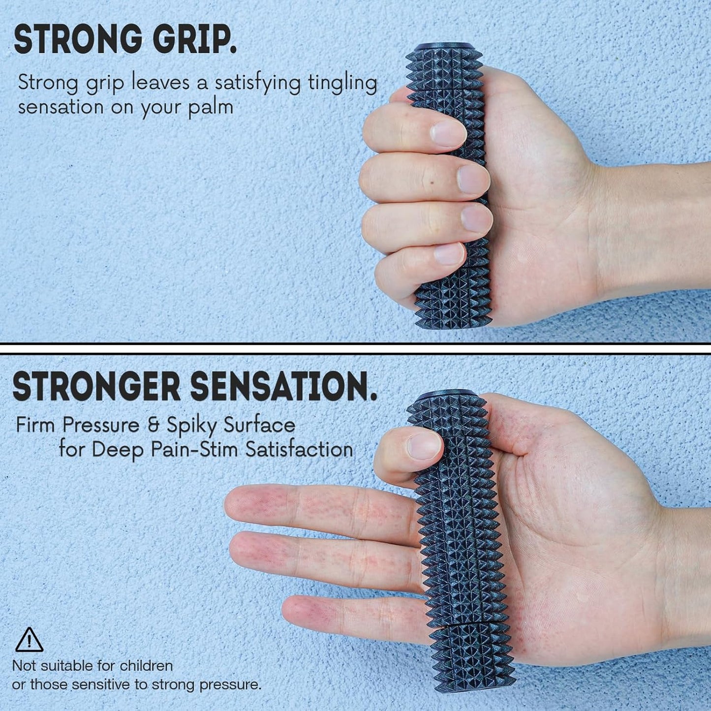 Fidget Roller Adults Teens Sensory Little Stim Gadget for Anxiety Relief Mild Ouchie,Desk Focus Tool Portable Hand Spinner Gifts Idea White Elephant Stocking Christmas(Shimmer Black,Full Grip)