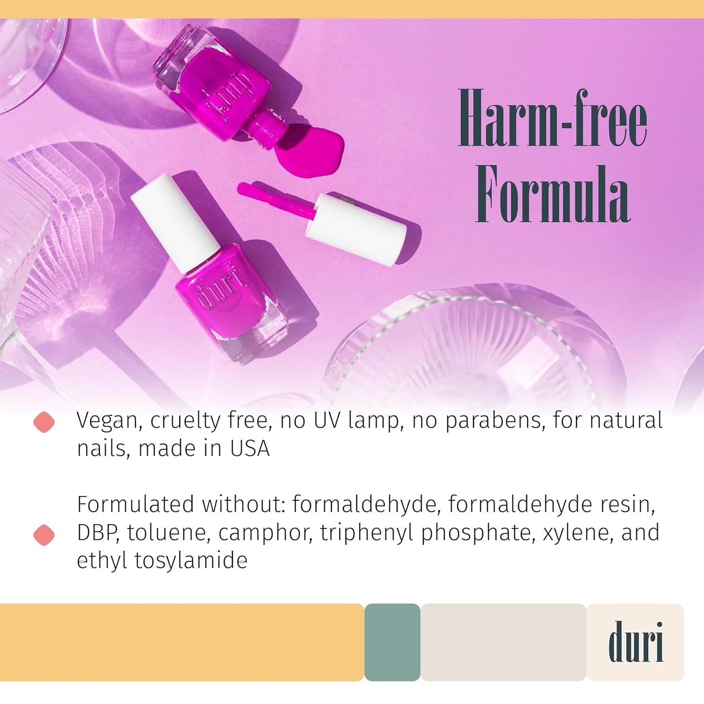 duri 791 Berry Margarita - Neon Purple Nail Polish, Semi Matte, Fast Drying, 0.45 Fl Oz