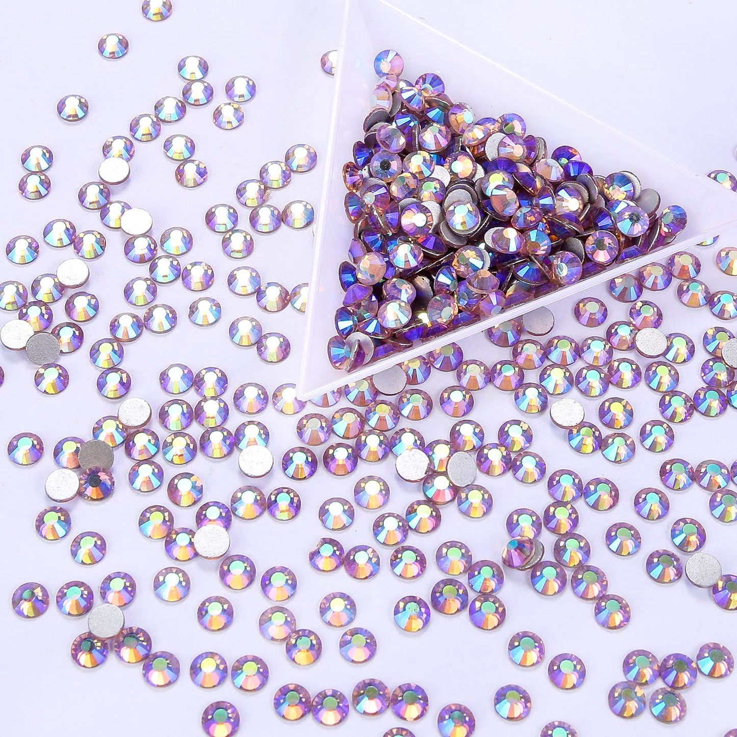 1440Pcs Light-Purple Ab Crystal Rhinestones,Glass Flatback Rhinestones Gemstones for Nail Face Makeup Art Crafts Clothes Decoration (SS20,4.8mm,Light-Purple Ab)