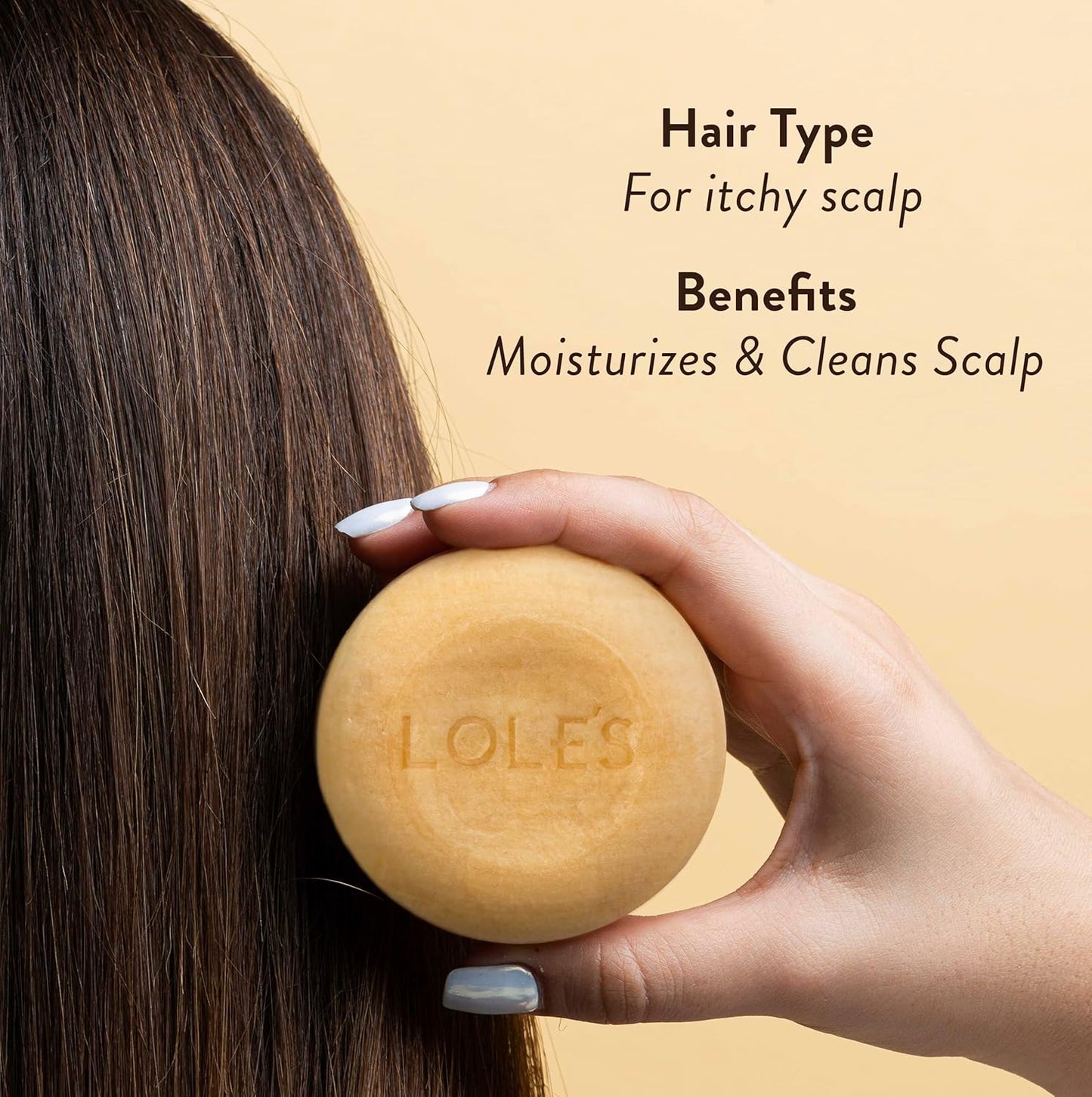 LOLE'S Shampoo Bar and Conditioner 2in1 with Jojoba Oil for Itchy Scalp & Dandruff, Moisturizes & Cleans Scalp, Travel Shampoo, Silicone Free, 3.5Oz