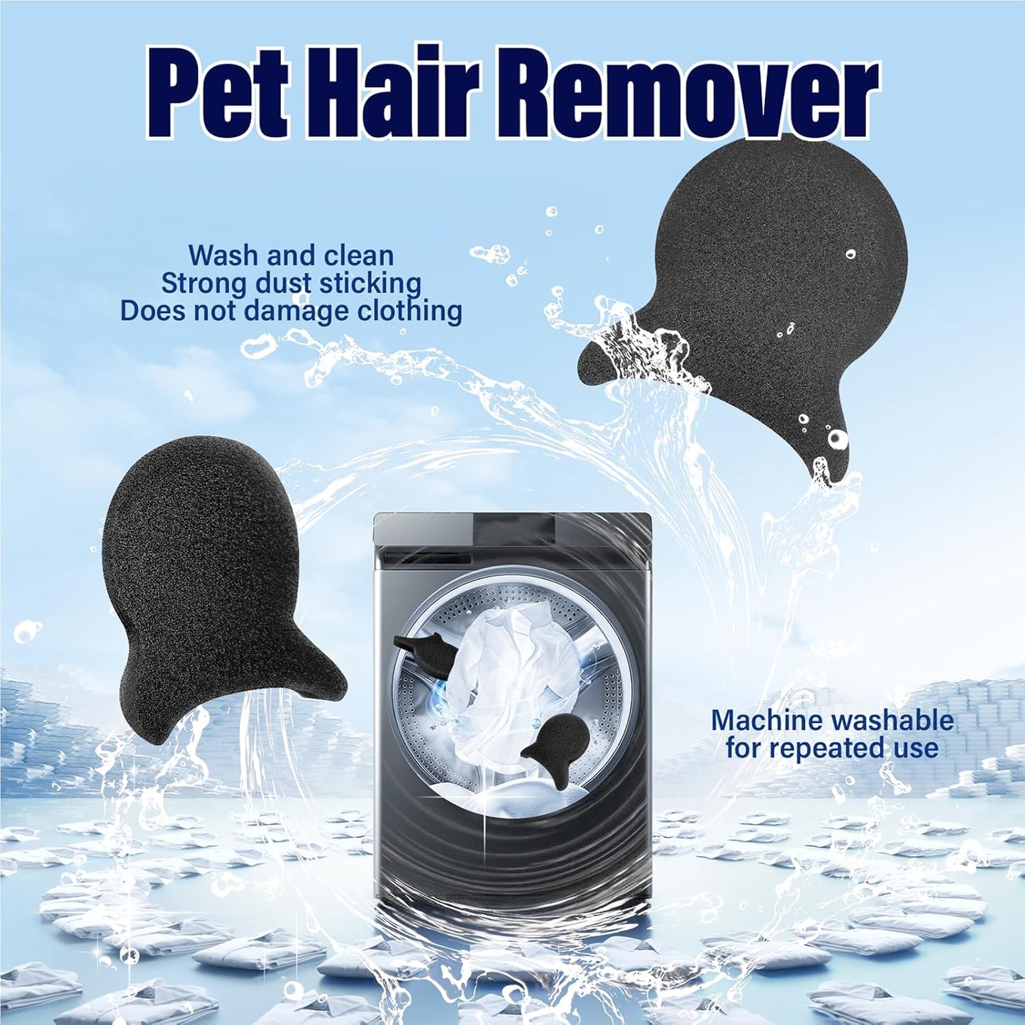 Pet Hair Remover for Laundry, Reusable Dog & Cat Hair Remover Tool, Effectively Removes Pet Hair, Lint and Dander from Bedding and Clothing, Suitable for Washing Machines, Dryers 8PCS