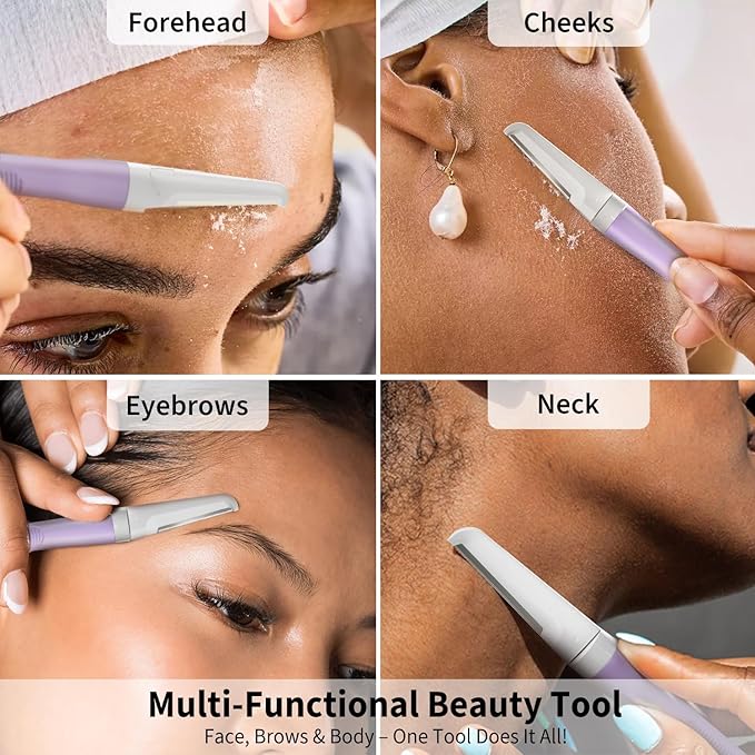 Dermaplane Razor Blades, Dermablade, Safe and Effective Removal Women Facial Peach Fuzz, Gentle Skin Exfoliation Blades, 8 Long Dermaplaning Blades