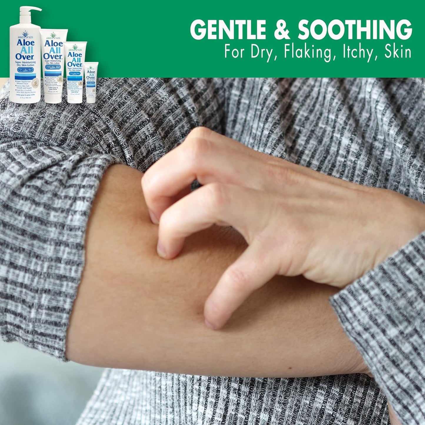 Miracle of Aloe’s Aloe All Over Super Moisturizing Dry Skin Lotion (2-Pack, 4 oz) - Made with 72% UltraAloe Aloe Vera Gel. Safe for Everyone: Men, Women, Kids. Ends Flaking and Restores Dry Skin Fast