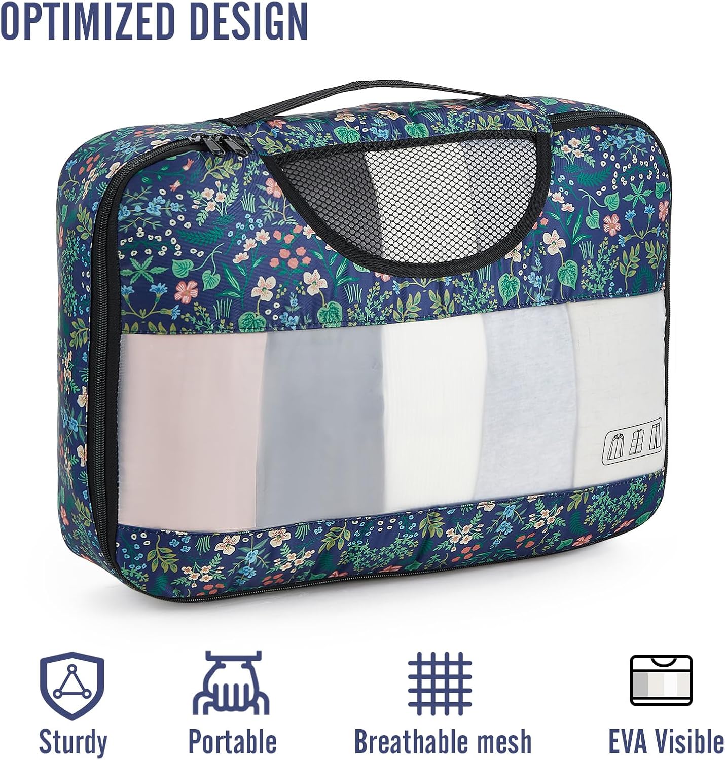 Veken 8 Set Packing Cubes for Travel Essentials, Suitcase Organizer Bags in 4 Sizes, Carry-On Luggage Accessories with Large Laundry & Hanging Toiletry Bag, Must-Have for Airplane, Road Trip & Camping