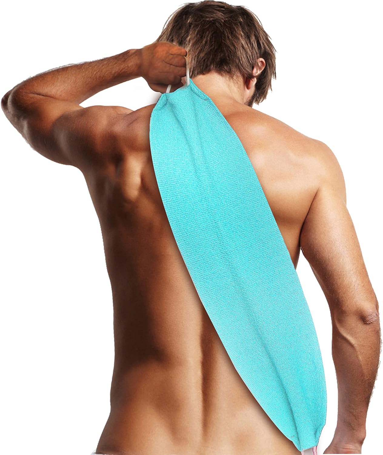 Evridwear Exfoliating Back Scrubber with Handles Two Sides for Body Shower Deep Cleans Skin Massages Invigorating Blood Circulation Men Women One Size (Angel Blue)