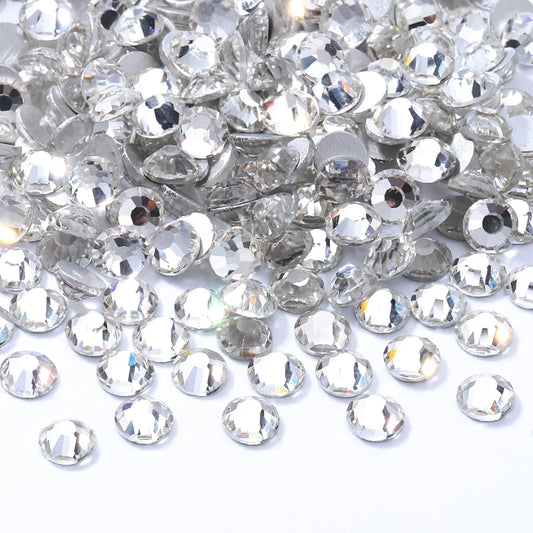 Crystal Clear Flatback Rhinestones, Glass Rhinestones for Nail Art and Craft, Glue Fix, Loose Crystal Gemstones(Crystal, SS20, 2880pcs, 4.6-4.8mm)