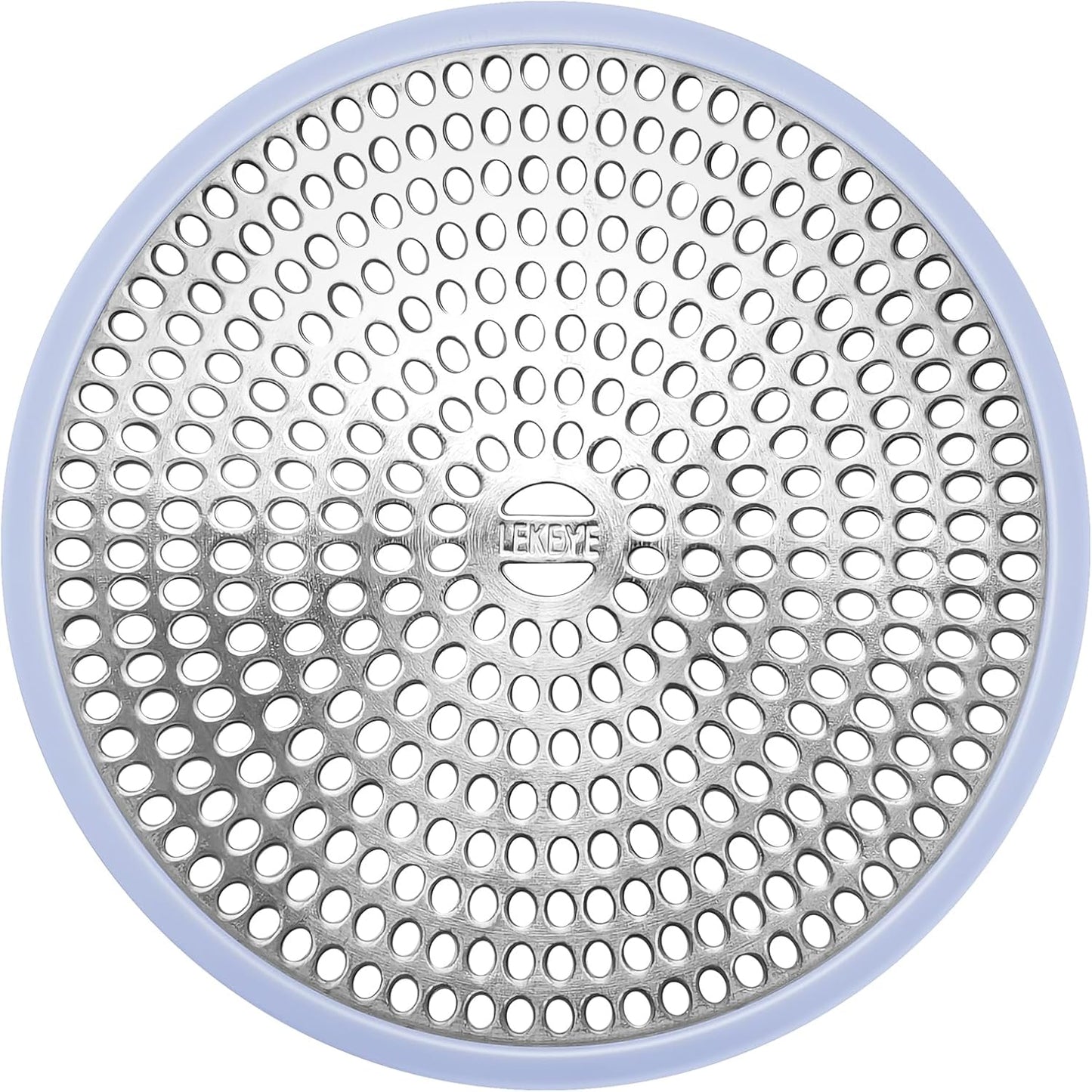 LEKEYE Shower Drain Hair Catcher | Strainer | Shower Stall Drain Cover | Bathroom Drain Protector Stainless Steel and Silicone(Light Blue)
