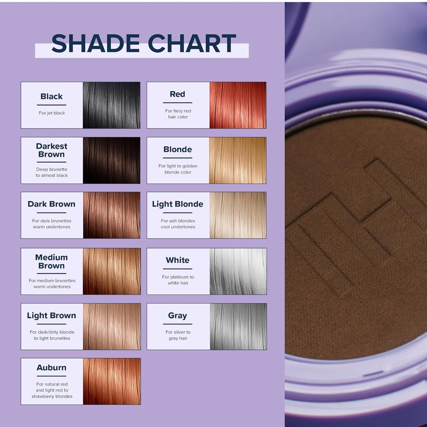 TRUHAIR Root & Scalp Cover Up Pressed Powder Compact, Waterproof, Weightless Hair Coverage & Bald Spot Concealing, Root Touch Up Hair Color for Gray Coverage & Thinning Areas, 0.35 Oz (Auburn)