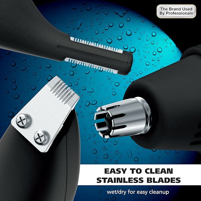 Wahl Pro Series® Rechargeable Eyebrow, Ear & Nose Hair Trimmer for Men – Painless DualTech® Eyebrow Trimmer & Facial Hair Removal Device – Model 3025656