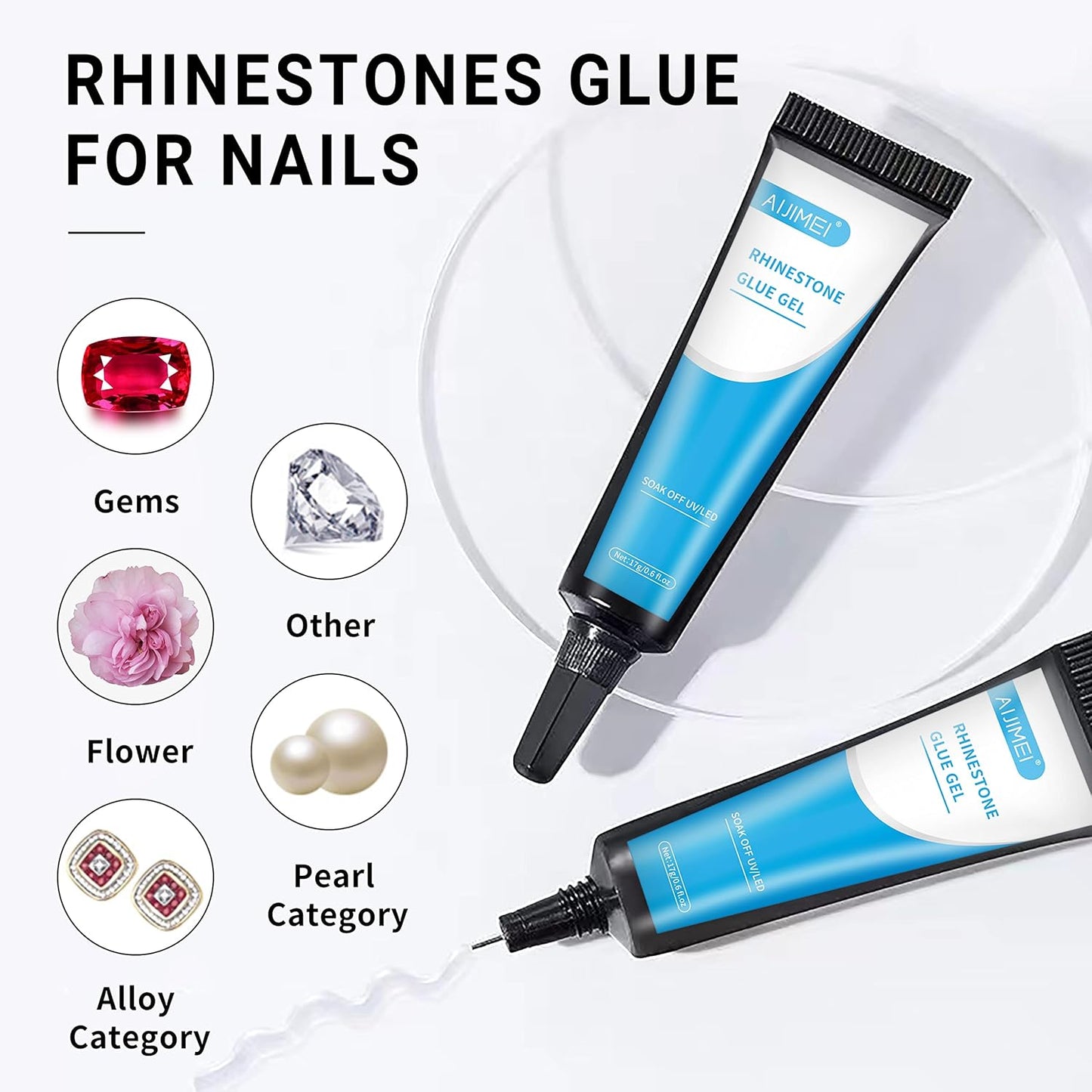 Nail Needle Glue Rhinestone Glue Gel Nail Glue Nail Rhinestone Glue Rhinestones Glue for Nails Nail Charms Glue Glue for Rhinestones Nail Glue Gel Uv Cured