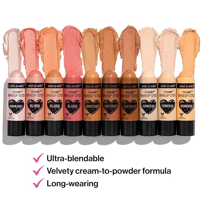 wet n wild MegaGlo Makeup Stick, Buildable Color, Versatile Use, Cruelty-Free & Vegan - Floral Majority