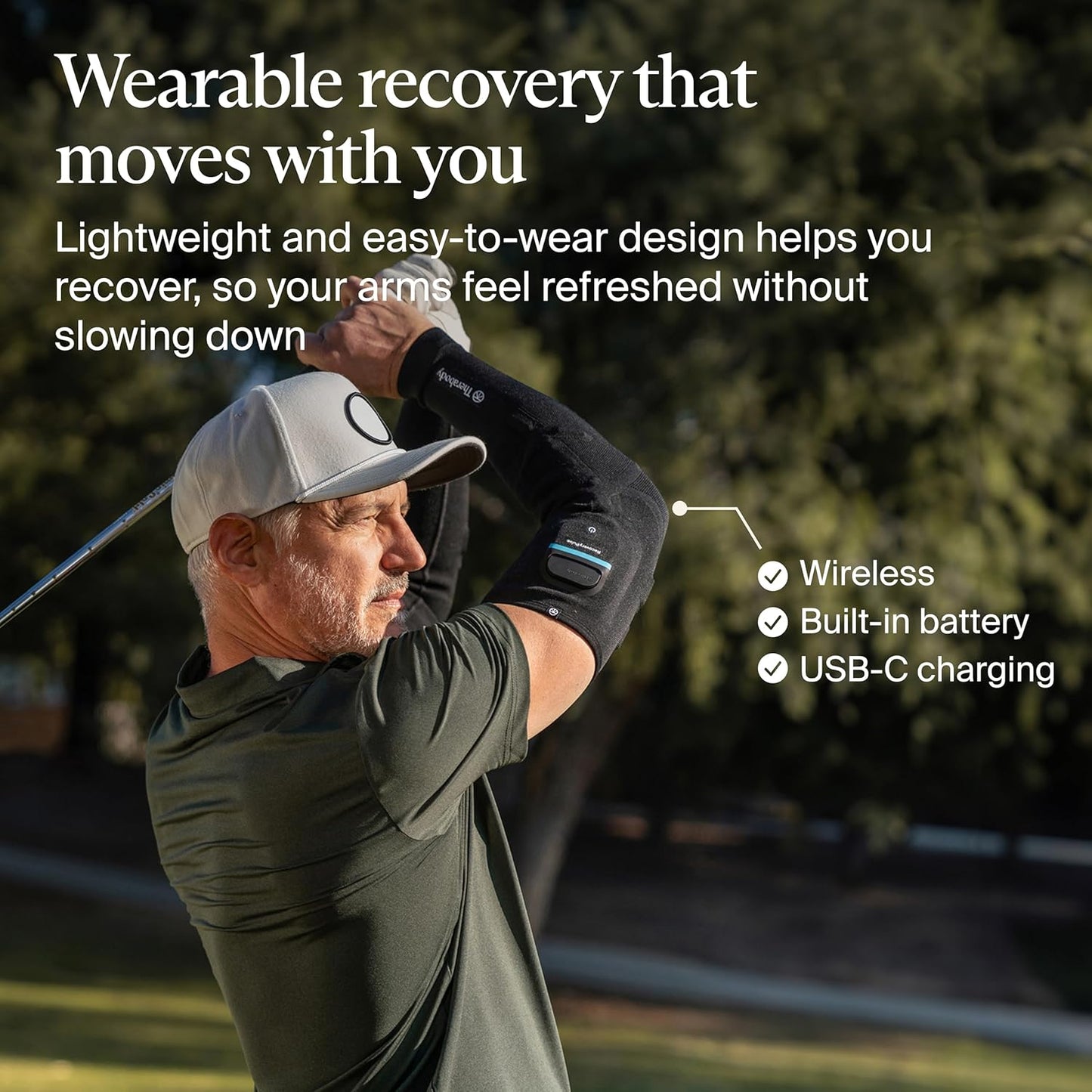 Therabody RecoveryPulse Arm - Compression and Vibration Sleeve for On The Go Relief, Reduce Soreness and Pain in Arms, Increase Flexibility (Extra Large)