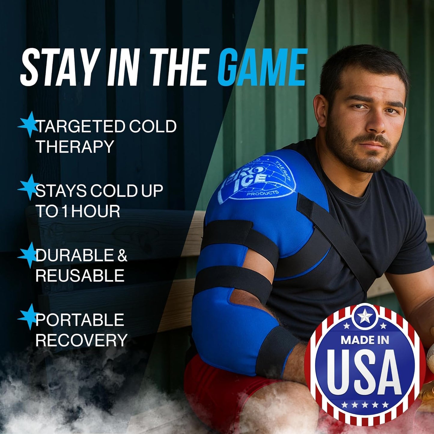 PRO ICE Shoulder Elbow Ice Therapy Wrap - Excellent for Treating Rotator Cuff injuries, Elbow Joint and Muscle Inflammation - Ice packs Included