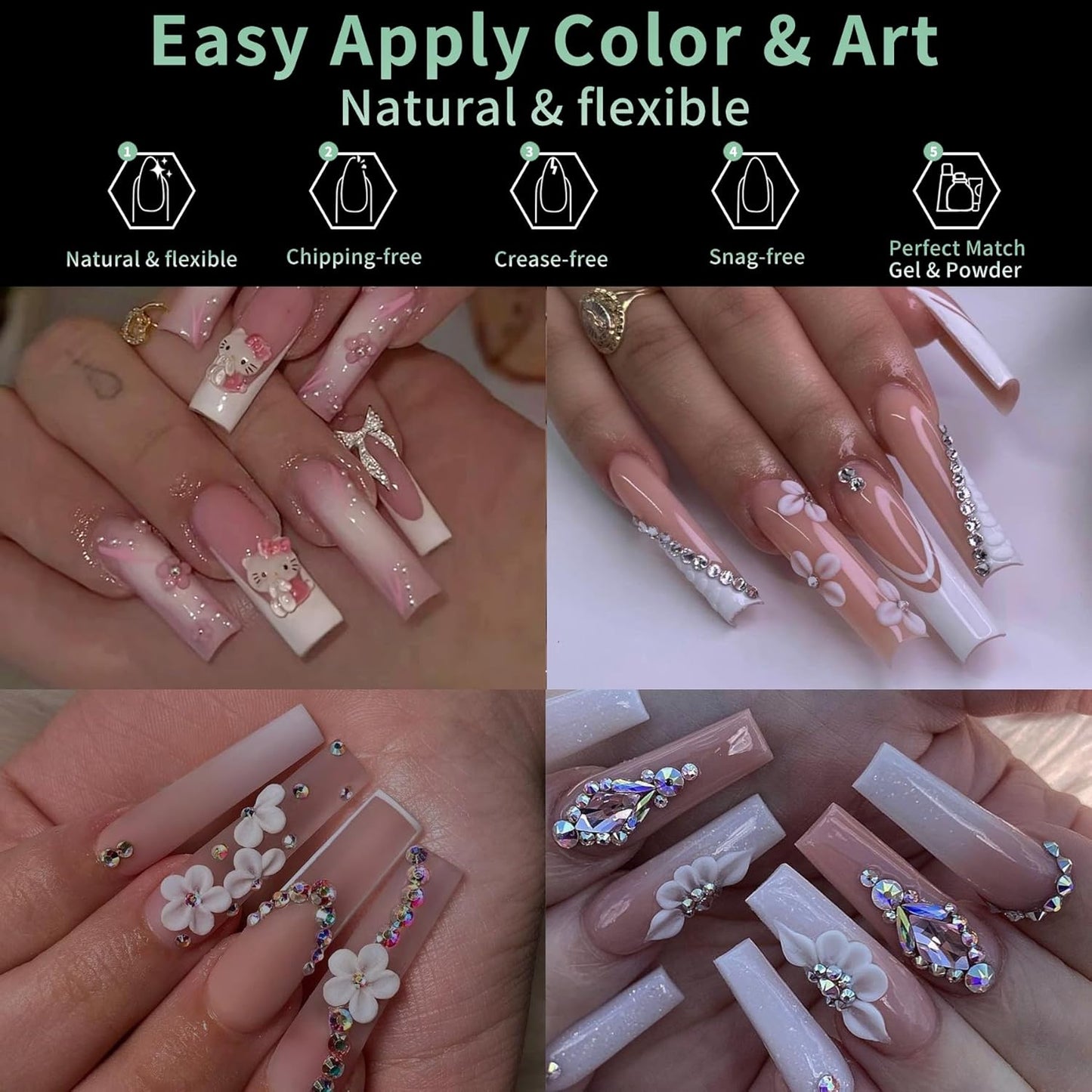 XXL Long Square Nail Tips, 120pcs Acrylic Fake Nails Gel Nail Tips Soft, Full Cover Pre-Shaped Matte Clear Press on Nails for Extension, Diy at Home Manicure 12 Sizes