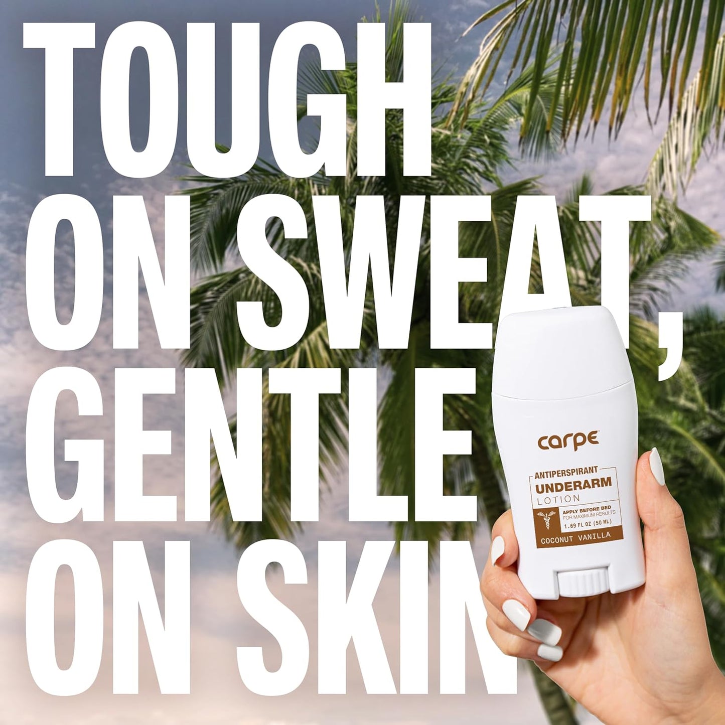 Carpe Underarm Antiperspirant and Deodorant, Clinical strength with Coconut Vanilla scent, Combat excessive sweating, Stay fresh and dry, Great for hyperhidrosis (Pack of 3)