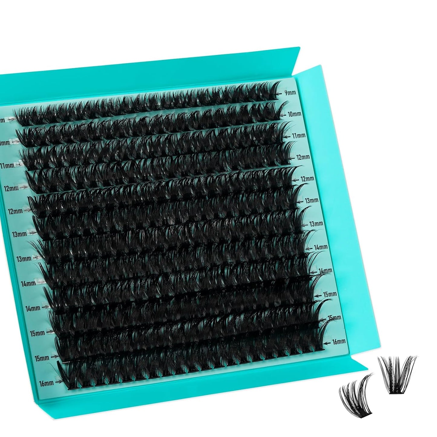 Lash Clusters 240pcs Eyelashes Cluster Individual Wispy Lashes Thin Band for D Curl Lash Extension Eyelashes for Beginners at Home,False Eyelashes Soft Eyelash Clusters(80D,D-Mix9-16mm)