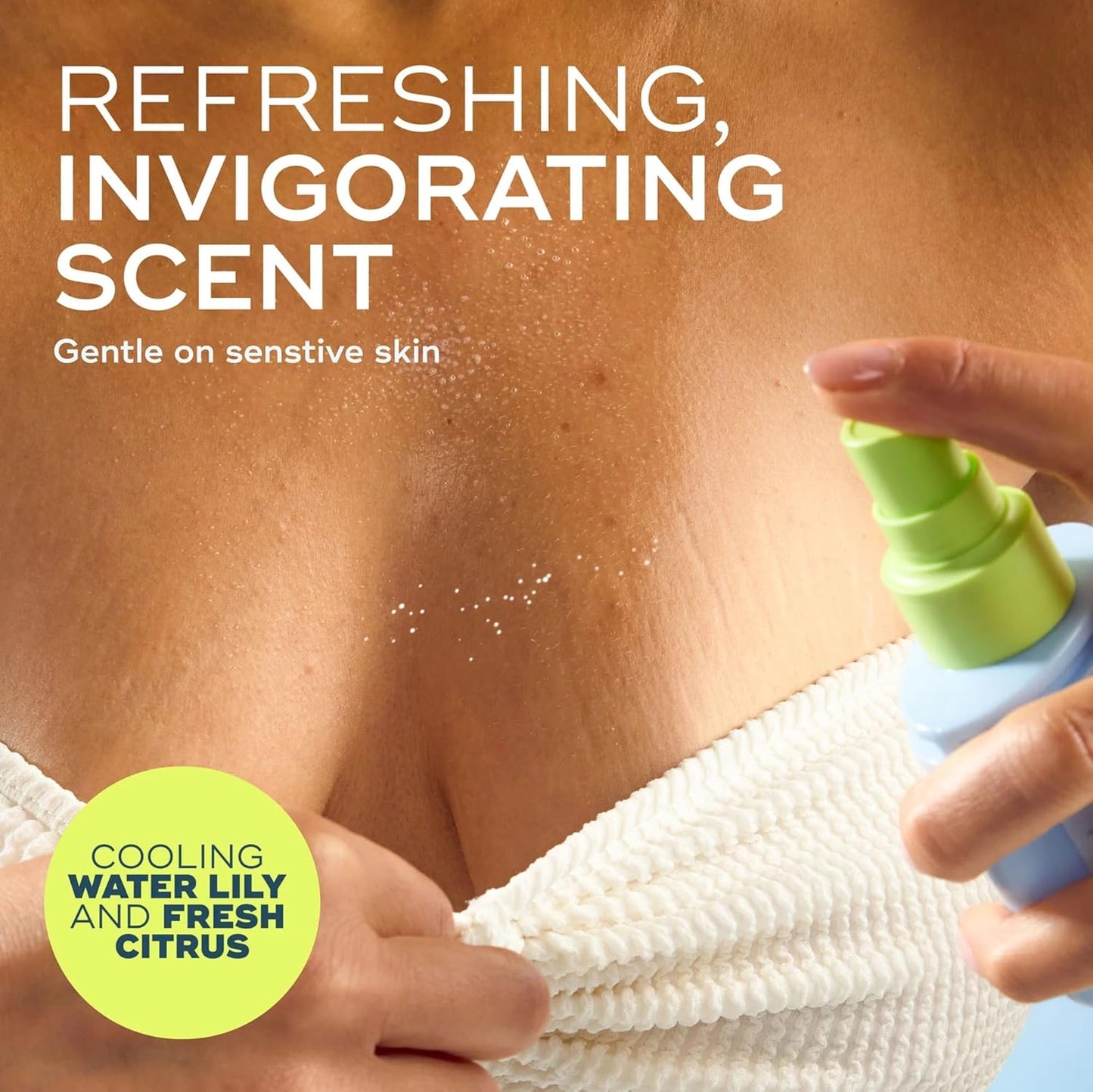 Luna Daily The Everywhere Spray-To-Wipe | Cooling Body Mist & Hydrating pH-Balanced Feminine Care | Cooling Water Lily + Fresh Citrus | Anti-Chafing & Odor Control 80ml