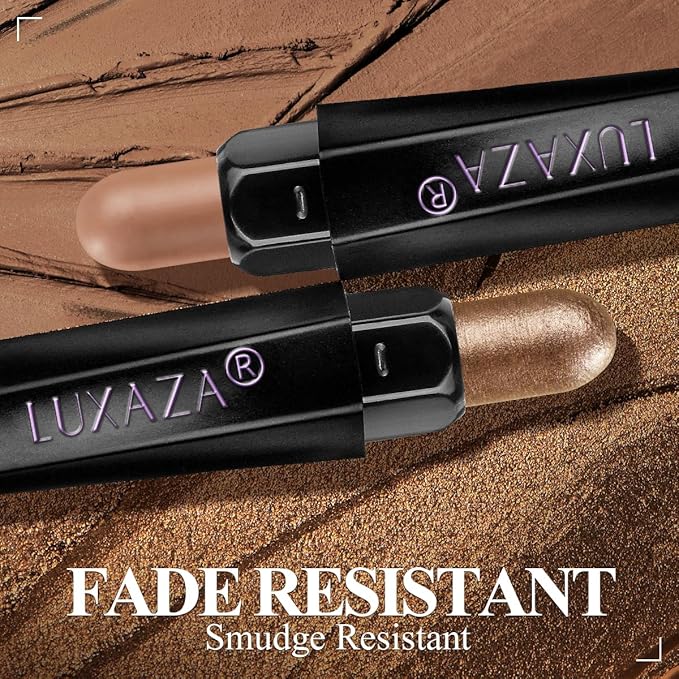 Neutral Eyeshadow Stick Makeup Set, Metallic Shimmer Matte Cream Eye Shadow Eyeliner Brightener Pencil Crayon - Classic 6PCS A002