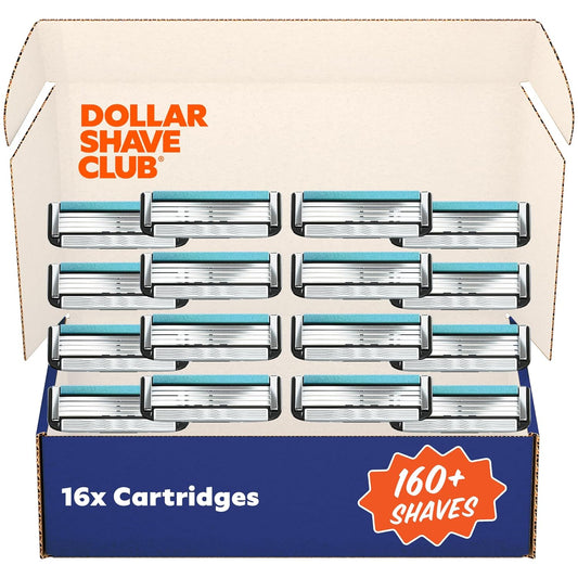 Dollar Shave Club | 4 Blade Razor Refills (16 Pack) | Swift Rinse Blades for Longer and Thicker Hair