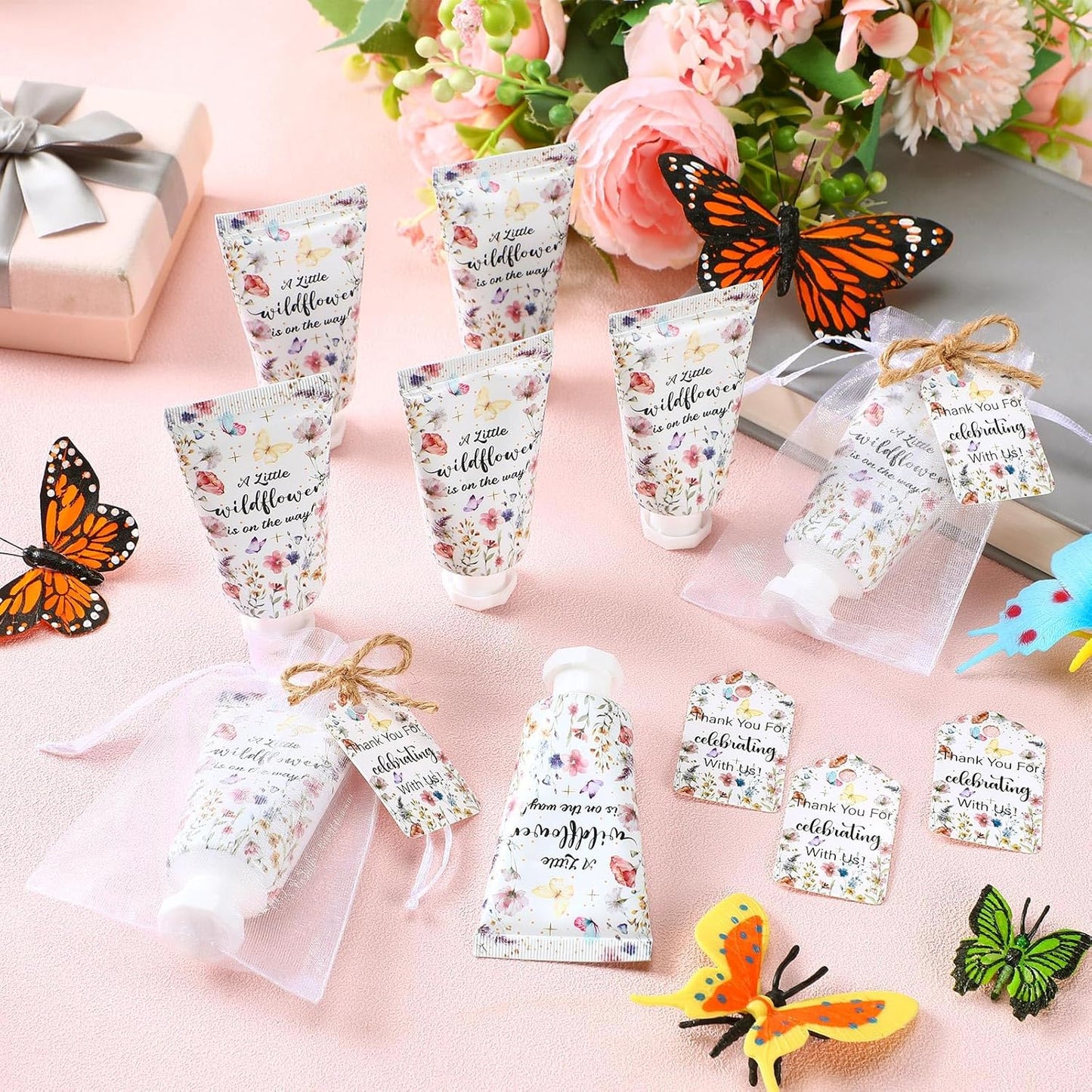 48 Sets Wildflower Baby Shower Hand Cream Gifts Baby Shower Hand Cream Party Favors for Guests Wildflower Gift Bulk Travel Size Lotion Set for Guest