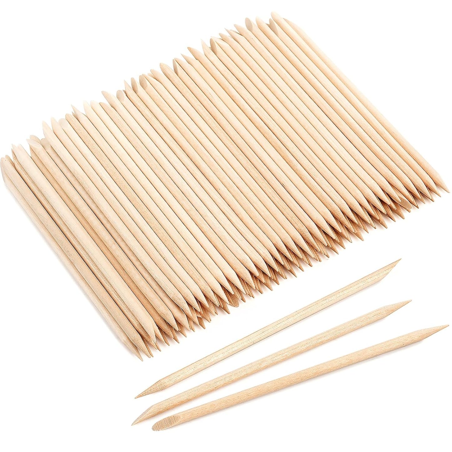 600 Pcs 4.5 Inch Orange Sticks for Nails Double Sided Multi-Use Wooden Cuticle Pusher Sticks Manicure Pedicure Tool Cuticle Sticks or Eyebrow Waxing Sticks for Facial Hair Removal