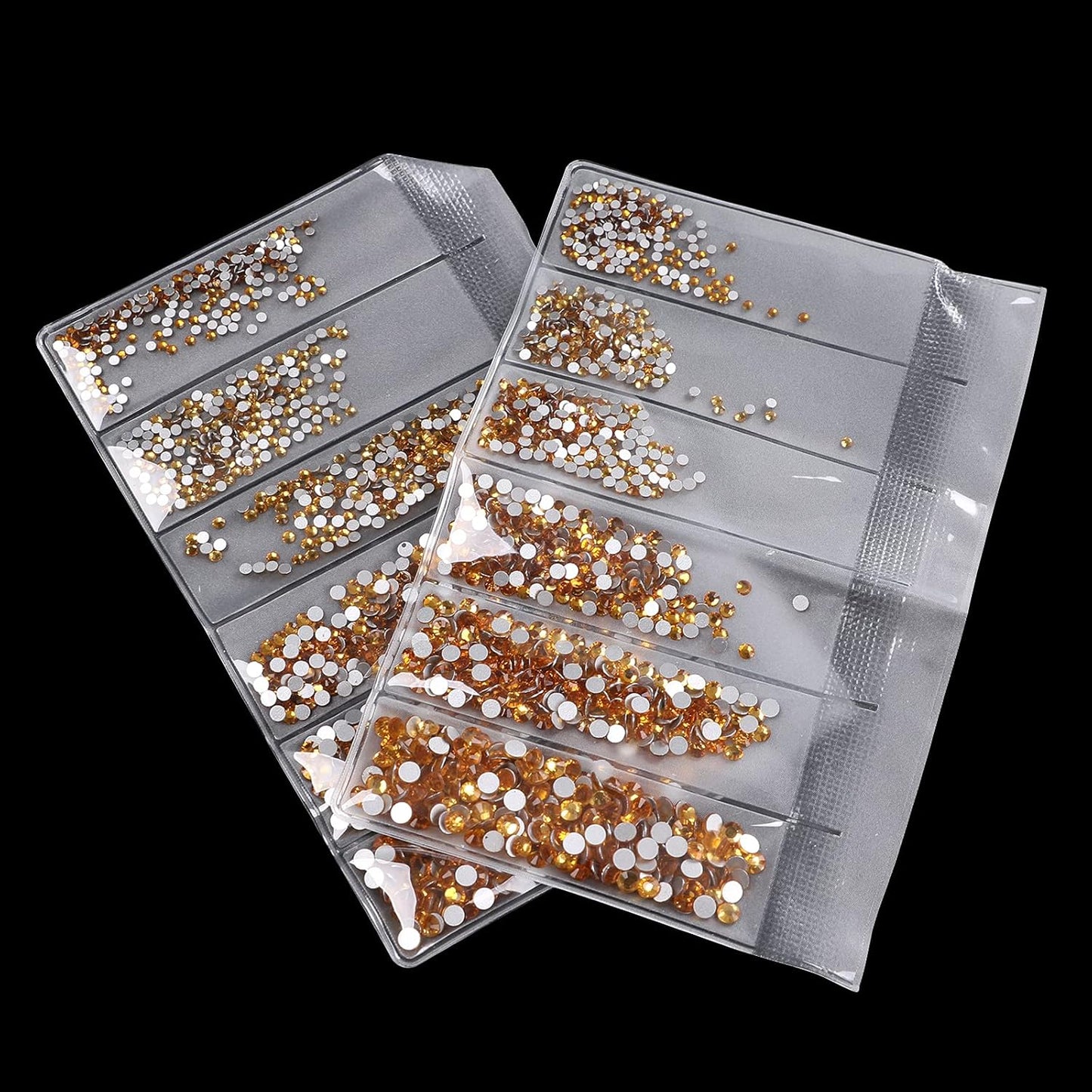3456pcs Flatback Rhinestones Glass Charms Diamantes Gems Stones for Nail Art 6 Size ss4~ss12 Topaz