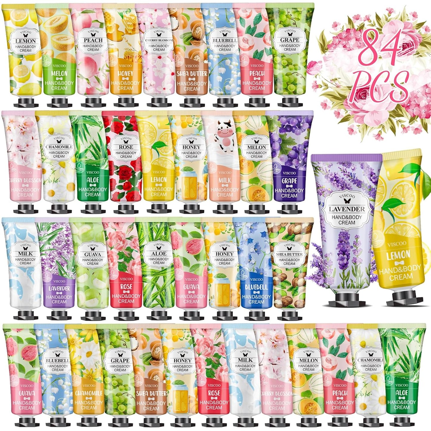 84 Pack Bulk Hand Cream Gifts Set for Women,End of Year Teacher Gifts,Teacher Appreciation Gifts,Graduation Gifts,Bridesmaid Gifts,Mom Gifts,Moisturizing Hand Lotion Travel Size Birthday Gifts