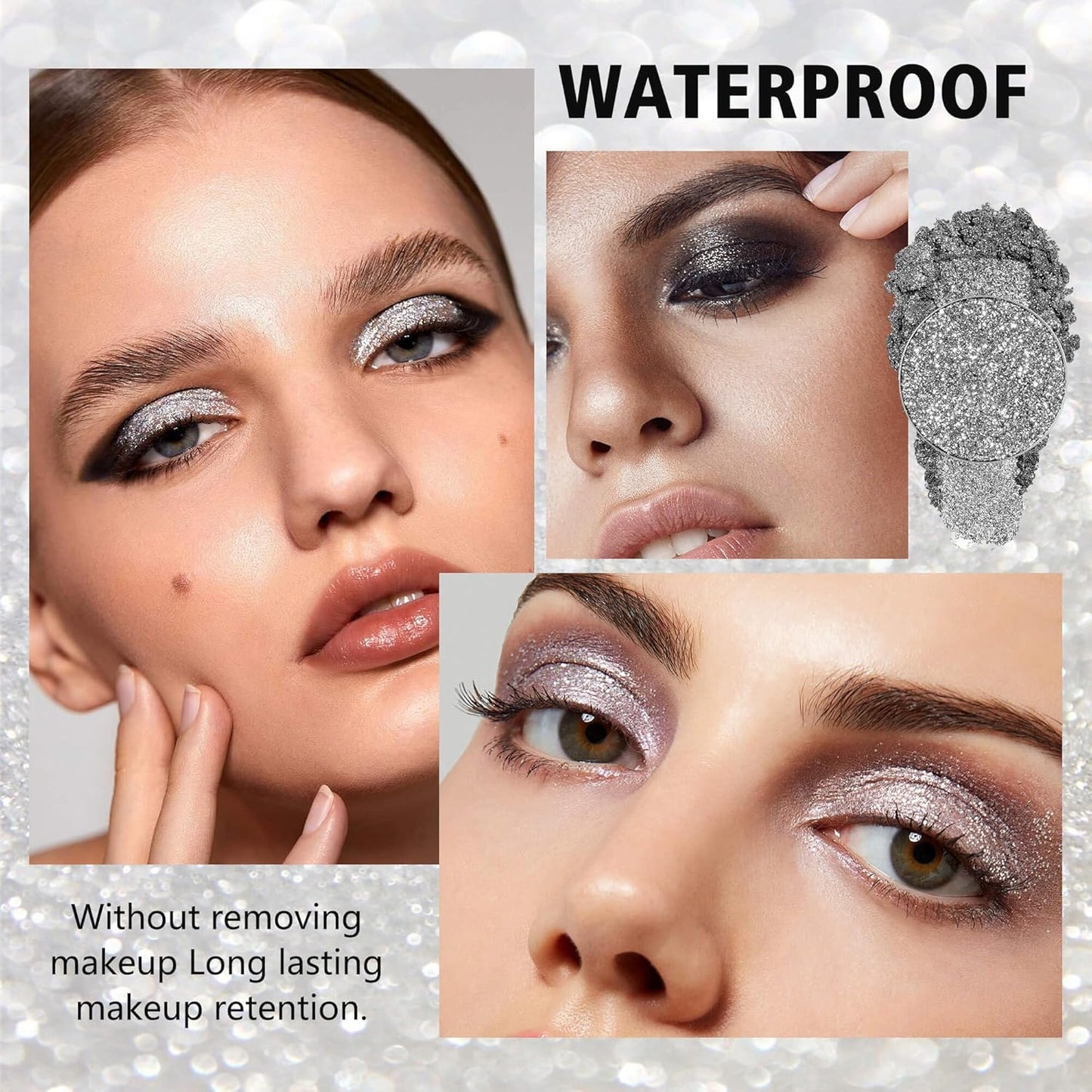 Chunky Glitter – Gold Pressed Glitter for Eyes, Lips, Face & Body – Long-Lasting Sparkle for Festival, Party, Cosplay, Makeup Looks – Layer as Eyeshadow Topper（Sunlit Sparkle）