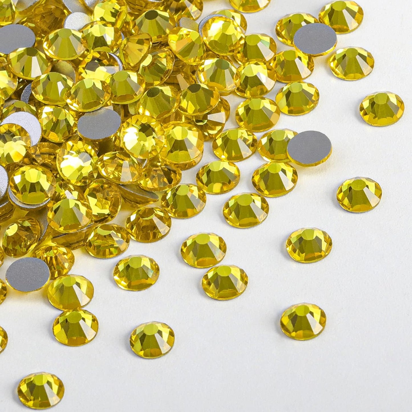 beadsland Flat Back Crystal Rhinestones Round Gems, Lemon Yellow (1.3-1.4mm) SS3/1440pcs