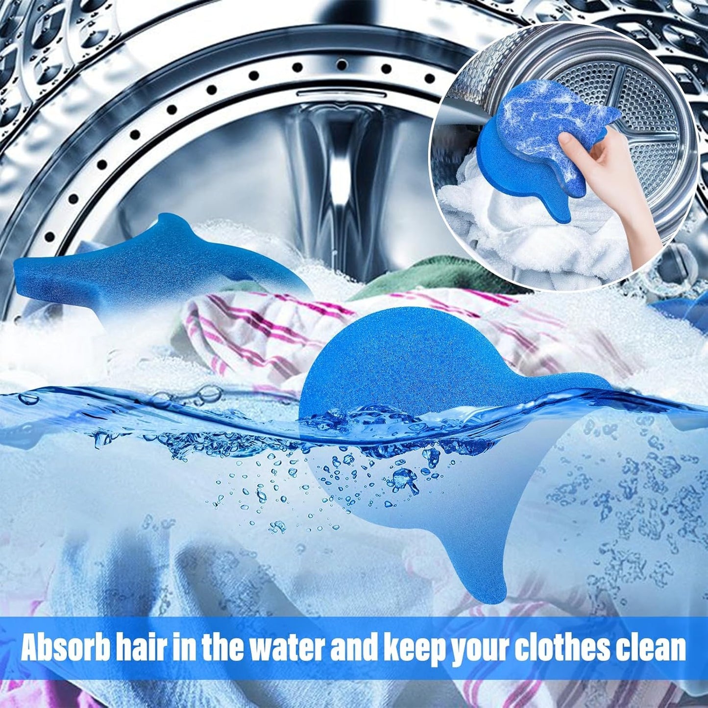 6PCS Reusable Pet Hair Remover for Laundry - Washing Machine Lint Catcher & Dryer Balls, Effectively Removes Dog Cat Hair Fur from Clothing Bedding, Dander Lint Remover Tool,Pet Hair Catcher