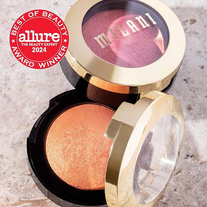 Milani Baked Blush, Powder Blush for Cheeks, Cruelty Free Makeup - Shape, Contour & Highlight Face for a Shimmery or Matte Finish -Coral Cove