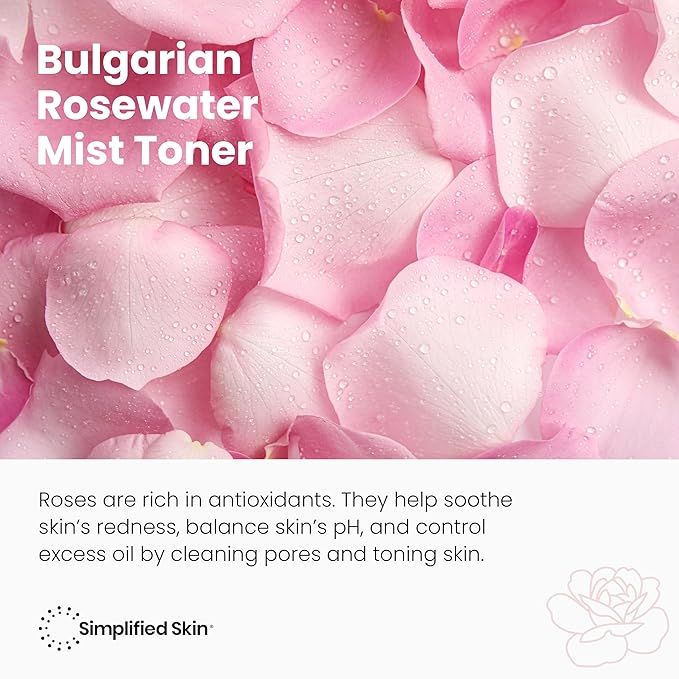 Rose Water Spray for Face & Hair (Refill Size) - Organic USDA Certified Rosewater Facial Toner - Alcohol-Free Makeup Setting Hydrating Face Mist - Anti-Aging Toner Spray - 8 Fl Oz