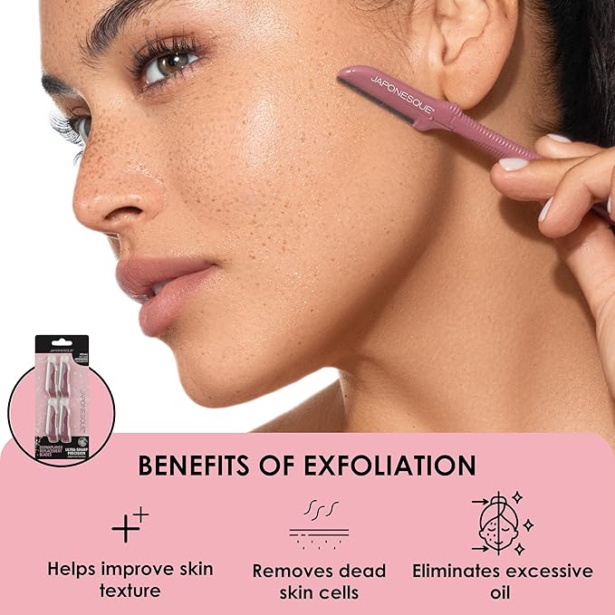 JAPONESQUE Dermaplaner Replacement Blades 4-Pack, Facial Razor Blade Heads Only