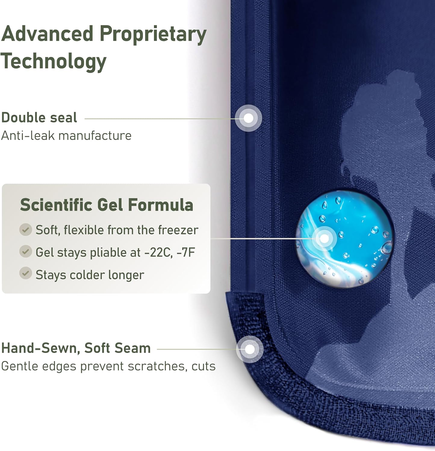 Small Soft Ice Packs for Injuries Reusable - Hot and Cold Flexible Gel Ice Packs Reusable for Ankle, Hand, Wrist, Head Pain Relief - 5" x 10" - 2PK - Blue