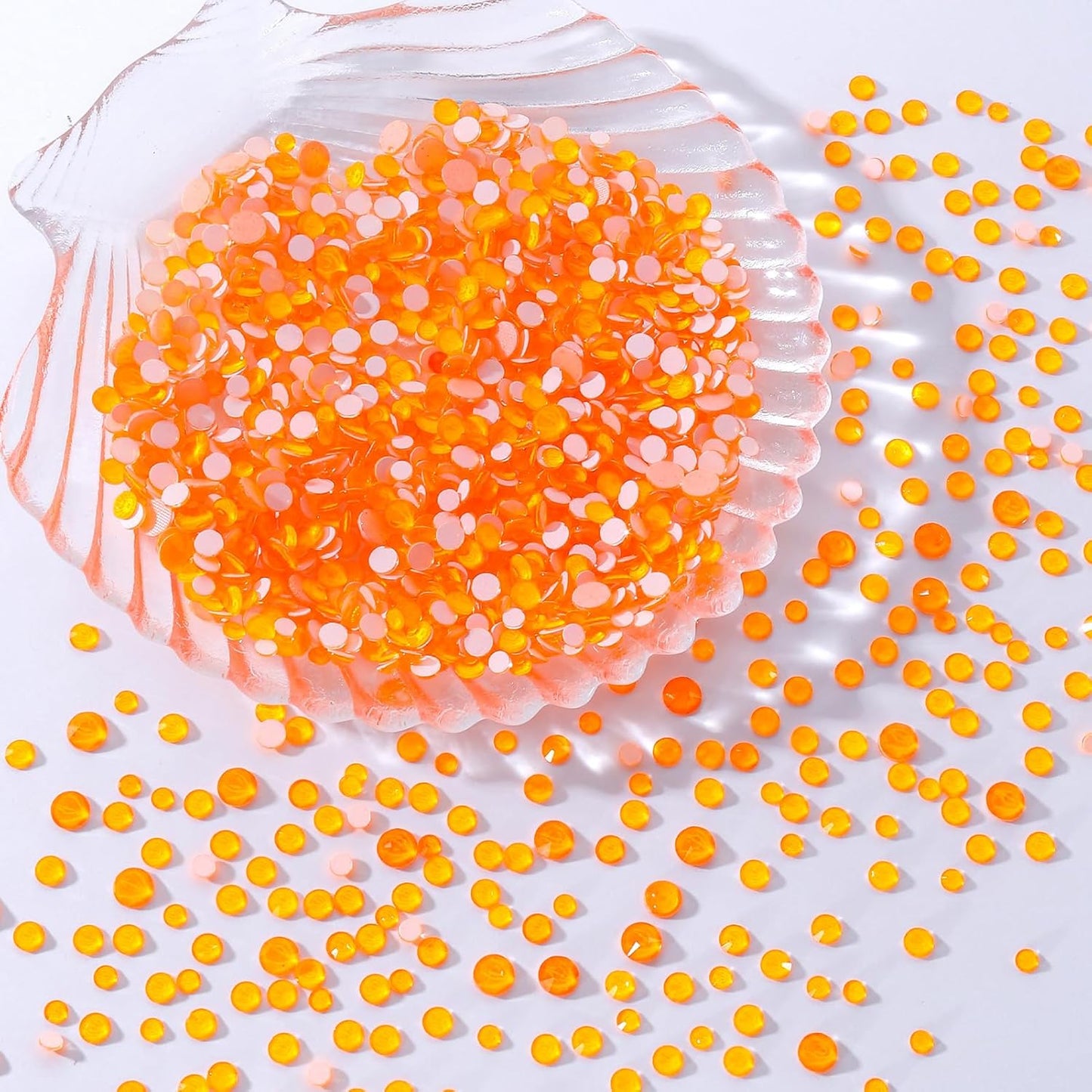 Neon Orange Flatback Rhinestones, Glass Rhinestones for Nail Art and Craft, Glue Fix, Loose Crystal Gemstones(Neon Orange, SS16, 1440pcs, 3.8-4.0mm)