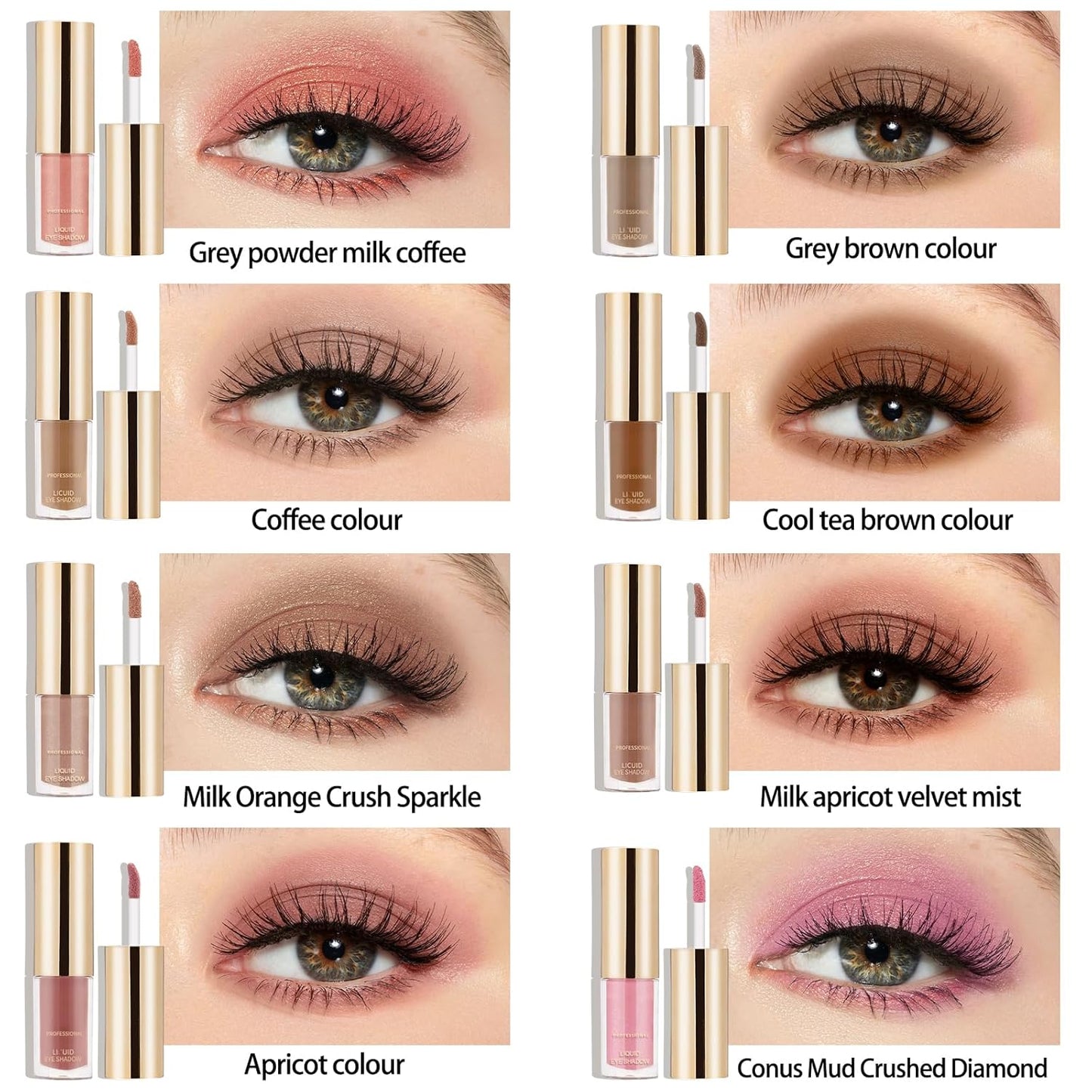 Boobeen Liquid Matte Eyeshadow, Long Lasting Waterproof Liquid Eye Shadow, Velvet Matte Cream Eyeshadow, Neutral Nude Eye Shadow Makeup