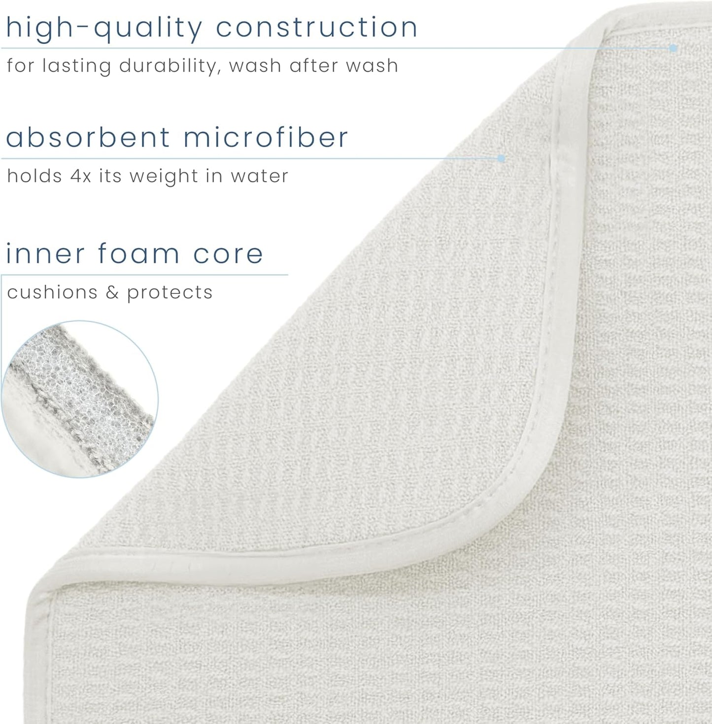 S&T INC. Dish Drying Mat XL, 18” x 24”, Absorbent Microfiber Kitchen Counter Mat, Dish Drying Pad for Dishes, Utensils, Pots and Pans, Extra Large, Cream