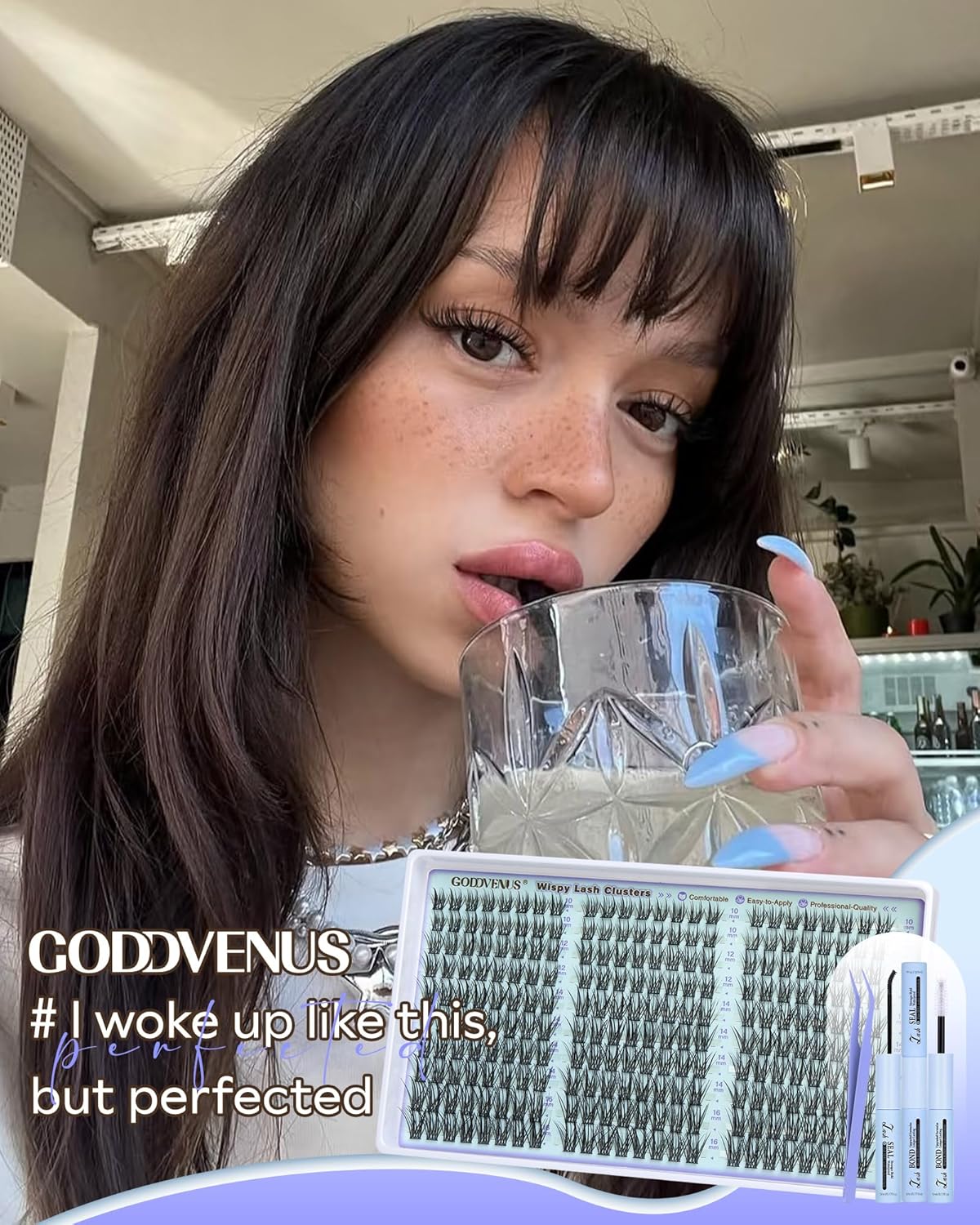 Wispy Lash Clusters Kit Eyelash Clusters Natural Cluster Eyelash Extensions Kit 10-16mm CC Curve Lash Extension Kit For DIY