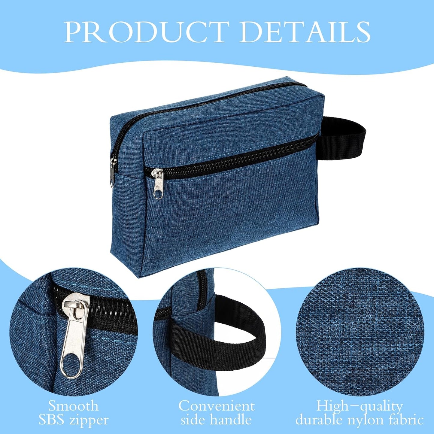 8 PCS Travel Toiletry Bag for Women and Men, Travel Pouch, Large Shaving Bag, Portable Grooming Bags, Foldable Storage Bags with Handle for Cosmetics Toiletries Tools, 4 Colors