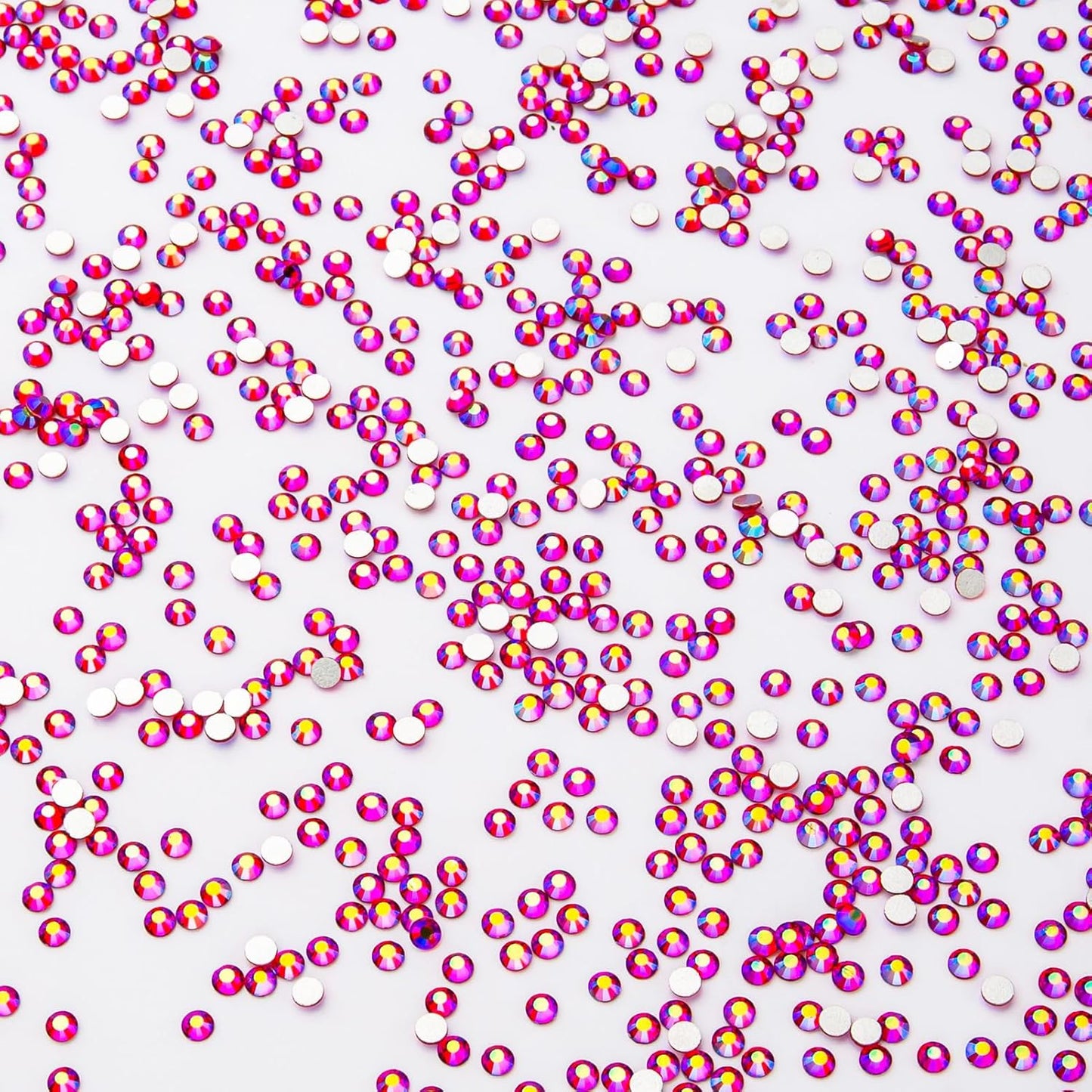 1440Pcs Red Ab Crystal Rhinestones,Glass Flatback Rhinestones Small Gemstones for Nail Face Makeup Art Crafts Clothes Decoration -(SS6,2.0mm,Red Ab)