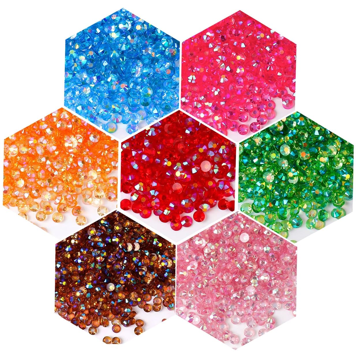 1000 Pieces SS20 5mm Flatback Rhinestones AB Clear Round Gems Crystals for Nail Art DIY Crafts Clothes Shoes Bags （Transparent Green AB）