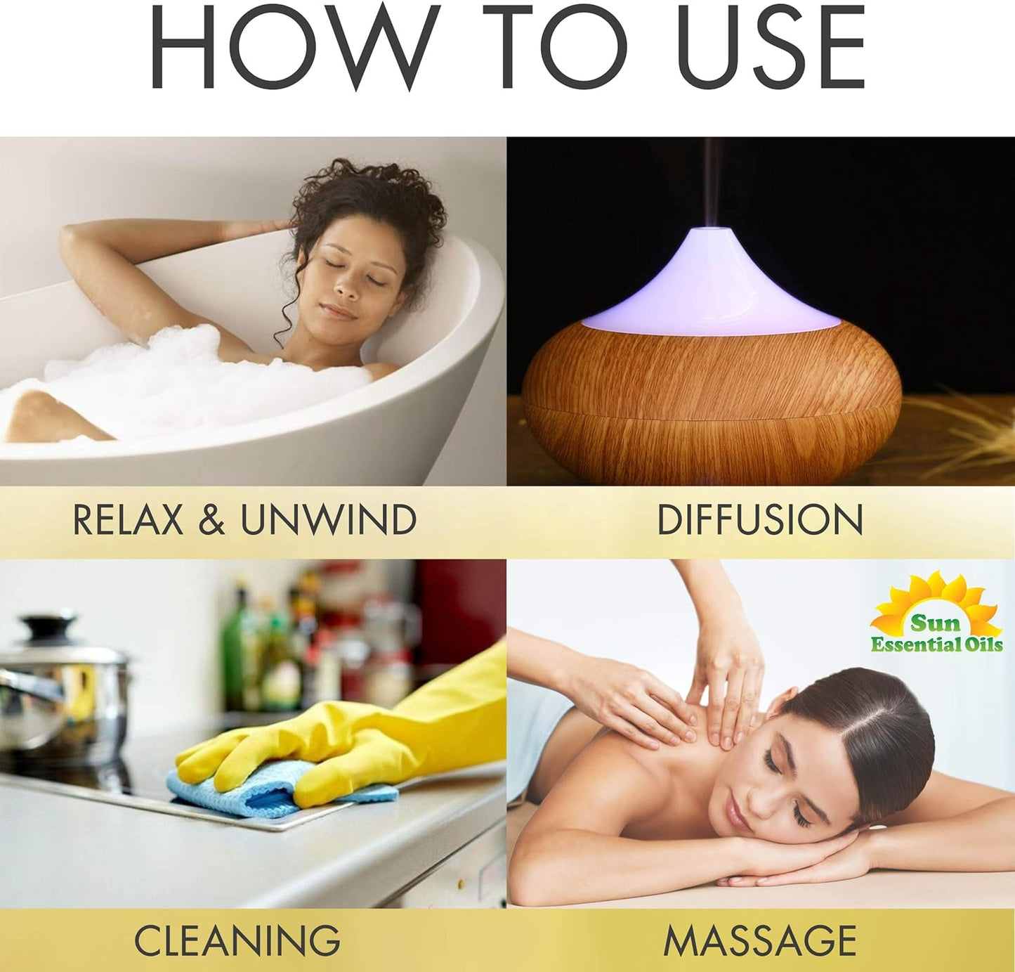 Sun Essential Oils - Clean The Air Essential Oil (Huge 2 Ounce Bottle) Bulk - Aromatherapy Oils