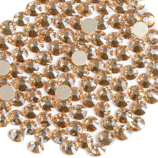 Beadsland 1440 Pieces Flat Back Crystal Rhinestones Round Gems,Golden Shadow,SS20,4.6-4.8mm