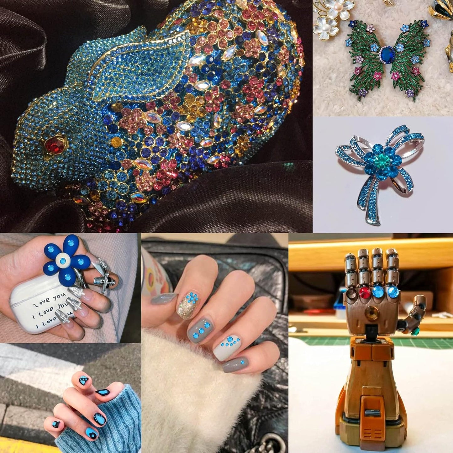 beadsland Flat Back Crystal Rhinestones Round Gems for Nail Art and Craft Glue Fix, Capri Blue (2.9-3.0mm) SS12/1440pcs