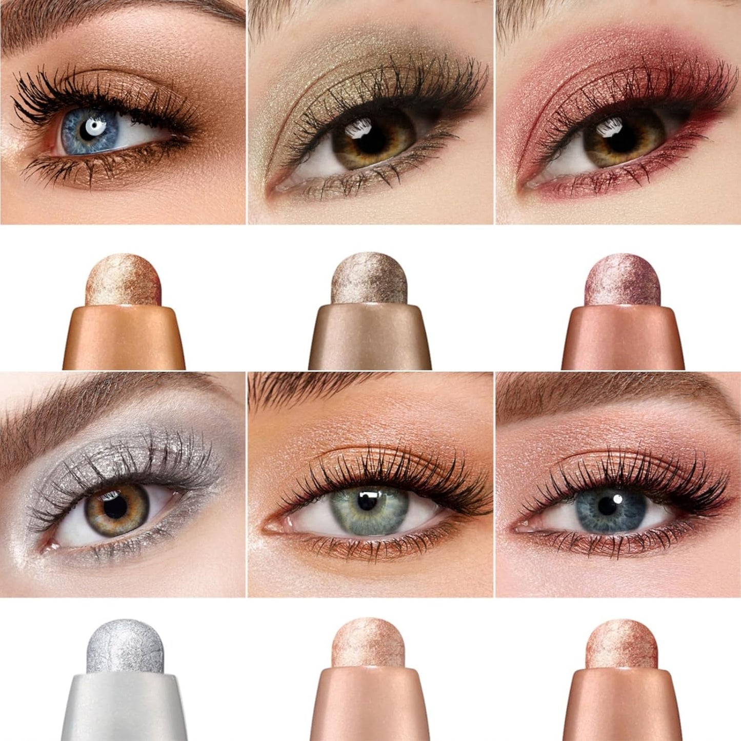 Jolilab Eyeshadow Stick Set, 2 PCS Matte Professional Bright-Colored Contouring and Highlight Eyeshadow Stick, Cream Waterproof Long Lasting High Pigmented Eye Shadow. (2, 21+21 2pcs)